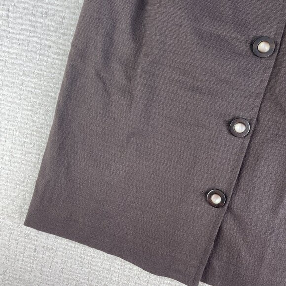 NWT Milly of New-York Chocolate Brown Skirt Size 6 Button up - Picture 4 of 14